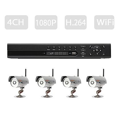 hd nível avançado h.264 NVR kit (4pcs H.264 câmeras IP sem f